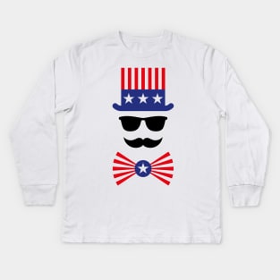 American Mustache (Hipster / Mustached / Beard) Kids Long Sleeve T-Shirt